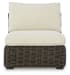 Kimora - Beige / Dark Brown - Armless Chair With Cushion