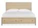Merrifield - King Panel Storage Bed, 2 Nightstands And Drawer Dresser With Portrait Mirror - Sandstone Beige