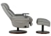William - Swivel Pedestal Recliner And Storage Ottoman, And Arm Table - Light Gray