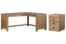 Plum Creek - L Desk With Mobile File Cabinet - Sierra Brown