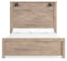 Senniberg - Light Brown / White - Queen Panel Bed With Sconce Lights