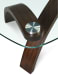 Allure - Pie Shaped Cocktail Table With Glass Top - Hazlenut