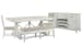 Heron Cove - Extendable Trestle Dining Table With 2 Upholstered Side Chairs, Upholstered Bench And Buffet - Chalk White And Dovetail Gray