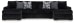 Midnight-Madness - Onyx - 3-Piece Sectional With Laf And Raf Corner Chaises