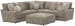 Turner - 3 Piece Sectional With Cocktail Ottoman - Mushroom
