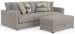 Trevor - 2 Piece Extra Deep Oversized Sofa With 1 Included Storage Cocktail Ottoman - Nickel