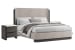 Keaton - King Upholstered Panel Bed With 2 Nightstands - Black / Beige
