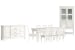 Willowbrook - Extendable Rectangular Dining Table With 8 Side Chairs, Buffet And Display Cabinet - Egg Shell White