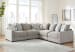 Aslan Court - Pebble - 6 Pc. - 5-Piece Sectional, Ottoman
