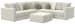 Ritzy - 5 Piece Modular Sectional And 1 Included Cocktail Ottoman - Bone
