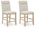 Lasinger - Upholstered Barstool (Set of 2) - Light Brown