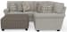 Livingston - 2 Piece Sectional With Comfort Coil Seating, 40" Cocktail Ottoman And 9 Accent Pillows Included - Linen