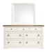 Kingston - Drawer Dresser With Landscape Mirror - Whisper White And Cerused Nutmeg