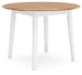 Gesthaven - Round Dining Room Drop Leaf Table - Natural / White