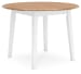 Gesthaven - Natural / White - 5 Pc. - Round Dining Room Drop Leaf Table, 4 Side Chairs