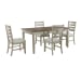 Farmington - 5 Piece Standard Height Dining Set (Rectangular Table And Four Chairs) - Medium Brown And Washed Stone