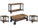 Pinebrook - Rectangular Starter Cocktail Table With 2 Large End Tables And Sofa Table - Distressed Natural Pine