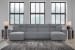 Modmax II - 4-Piece Power Reclining Sectional With Double Chaise And 2 Power Armless Recliners - Salt And Pepper