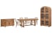 Woodward - Trestle Extendable Dining Table With 4 Arm Chairs, Sideboard And Display Cabinet - Dark Clove / White