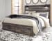 Drystan - King Panel Bed With 2 Storage Drawers - Brown / Beige