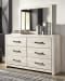 Cambeck - Whitewash - 8 Pc. - Dresser, Mirror, Queen Panel Bed With Side Storage Drawers, 2 Nightstands