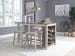 Skempton - White - 5 Pc. - Counter Table, 4 Upholstered Stools