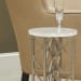 Gypsum Stone Top Drink Table With Metal Base - Silver