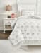 Hartlen - Gray / White - Twin Comforter Set