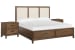 Ridgefield - California King Upholstered Panel Storage Bed With 2 Nightstands - Russet / Beige
