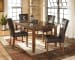 Lacey - Medium Brown - 5 Pc. - Rectangular Dining Room Table, 4 Upholstered Side Chairs