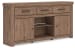 Garistyn - XL TV Stand With Fireplace Option - Brown
