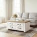 Savonport - Rectangular Cocktail Table - White / Brown