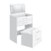Irvine - Mini Vanity With Stool, LED And USB - Glossy White