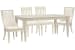 Newport - Extendable Rectangular Dining Table With 2 Side Chairs And 2 Arm Chairs - Alabaster