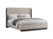 Keaton - King Upholstered Panel Bed And Drawer Dresser With Portrait Mirror - Black / Beige