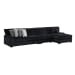 Nightfall - 3 Piece Sectional Set With RHF Chaise 1 Pillow - Grand Cord Black