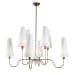 Elle - 8 Light Chandelier - Brass / White