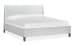 Lindon - Complete California King White Upholstered Island Bed - Belgian Wheat