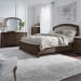 Avalon - 4 Piece Bedroom Set (King Upholstered Storage Bed, Dresser & Mirror, Chest) - Brown