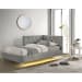 Amberley - Twin Upholstered Corner Bed With LED And USB - Gray