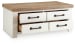 Savonport - Rectangular Cocktail Table - White / Brown