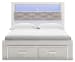 Altyra - Queen Panel Bookcase Bed With Footboard Storage - White