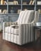 Kambria - Ivory/black - Swivel Glider Accent Chair