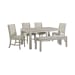 Eleanor 2.0 - 6 Piece Standard Height Dining Set (Rectangular Table, Four Chairs And Bench) - White
