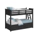 Hampton Kids - Twin Over Twin Bunk With Ladder And Trundle - Charcoal