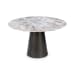 Bellina - Marble Round Dining Table - Cedar Brown/ Black