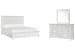 Charleston - King Panel Bed And Drawer Dresser With Landscape Mirror - White Dove