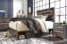 Drystan - Queen Panel Bed With 4 Side Drawers - Brown / Beige