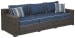 Grasson - Brown/blue - Sofa With Cushion