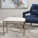 Avenham - Small Framed Bench - Gold & White